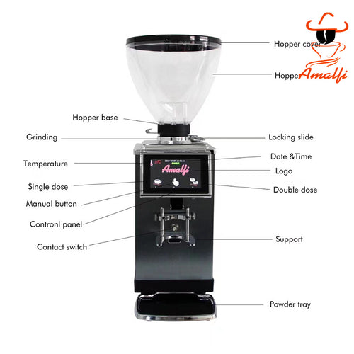 Amalfi K90 83mm Flat Burr Coffee Grinder (Black)